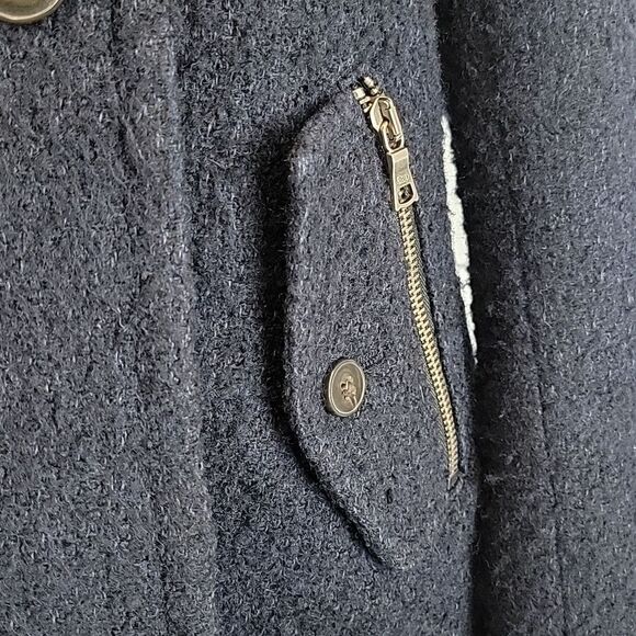 Gap wool blend double-breasted peacoat in blue Women's Size S - Picture 5 of 14